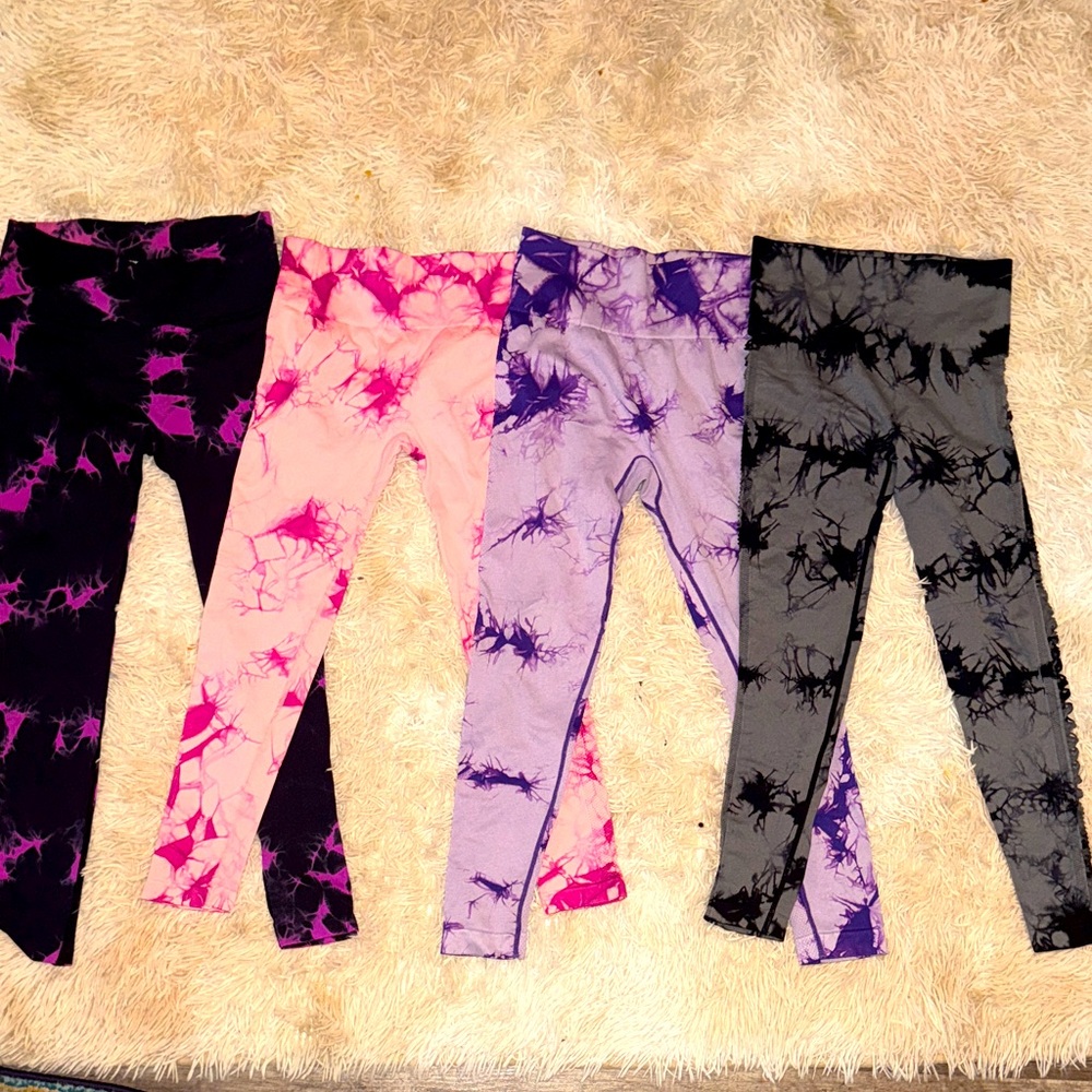 SHEIN Tie-Dye Activewear Leggings Set - Bundle of 4 - S